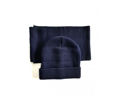 Navy Beanie and Scarf
